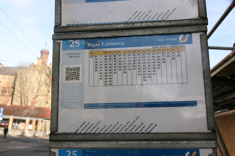 Поминутное расписание троллейбуса №25 в Риге. Фото: Александр Мироненко