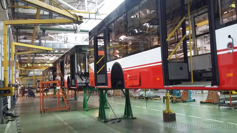 Автобусы Богдан А701 для Сум в процессе сборки на заводе "Богдан Моторс" в Луцке